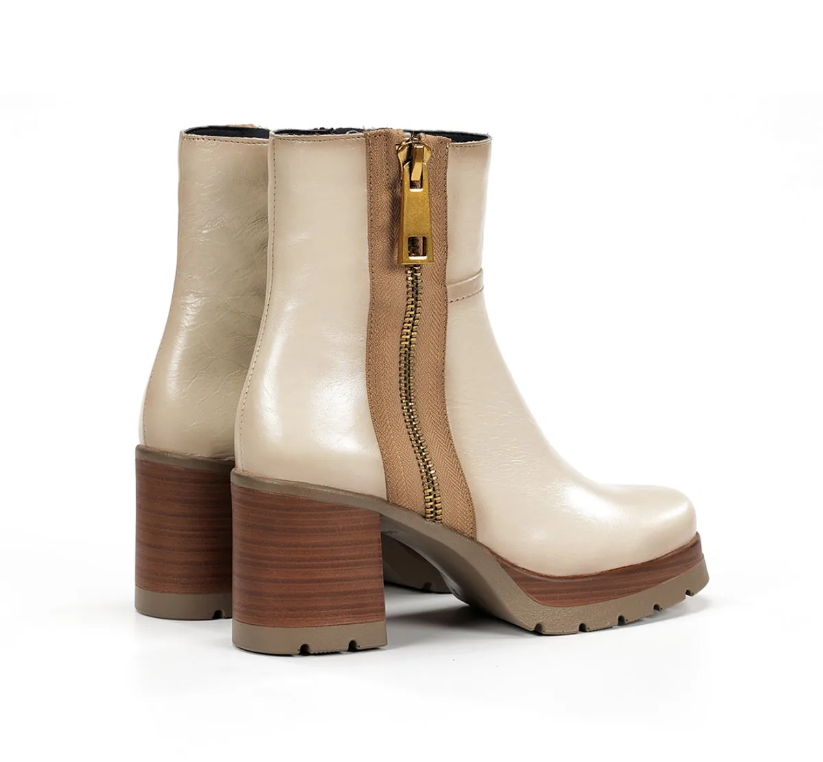 Fluchos Safe D9413 stivaletti donna taupe tacco legno