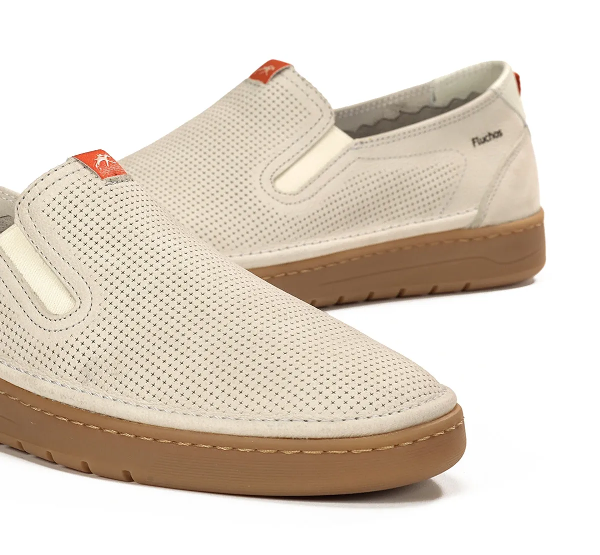 Fluchos Leo F1946 slip on uomo taupe suola retro