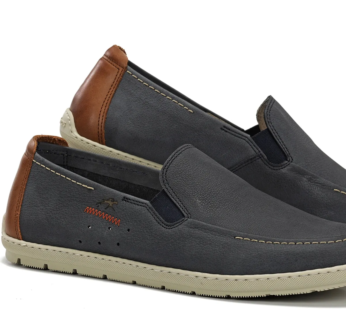 Fluchos Andy F2370 slip on uomo blu tacco quadrato