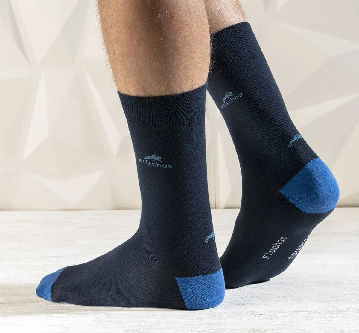 Fluchos CA0009 calzini uomo blu 2 paia fantasia