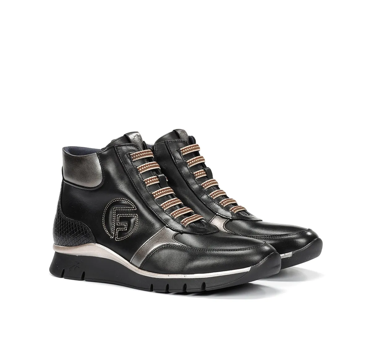 Fluchos Union F2077 stivaletti donna neri comodi