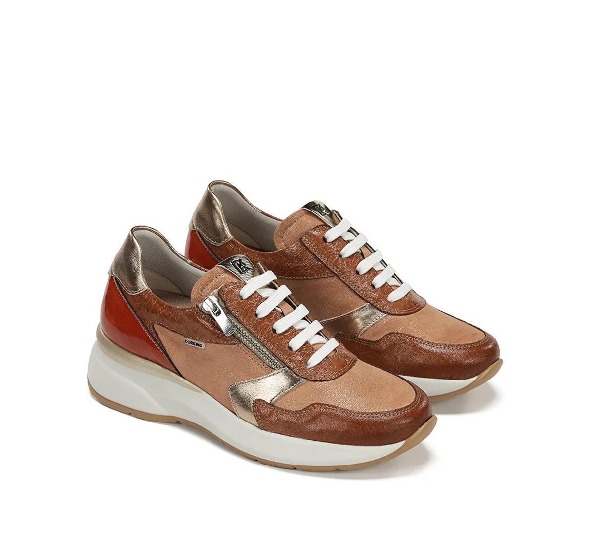 Dorking Flix D9673 sneakers donna marroni zeppa