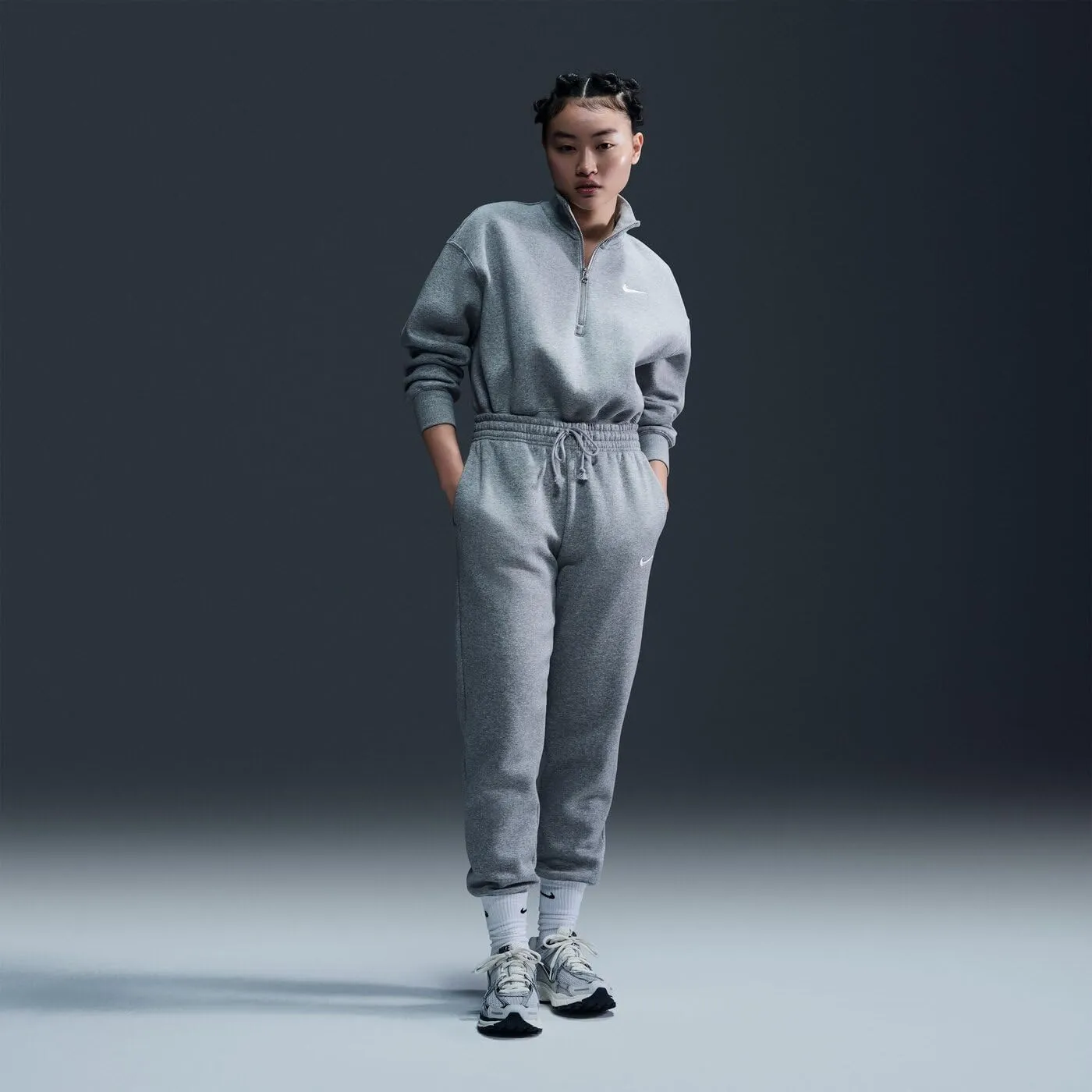 Nike Phoenix Fleece pantaloni tuta donna vita media