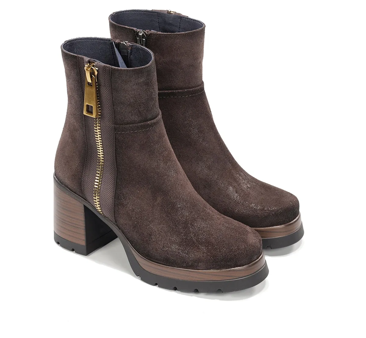 Dorking Safe D9413 Tronchetto Marrone Donna Tacco Legno