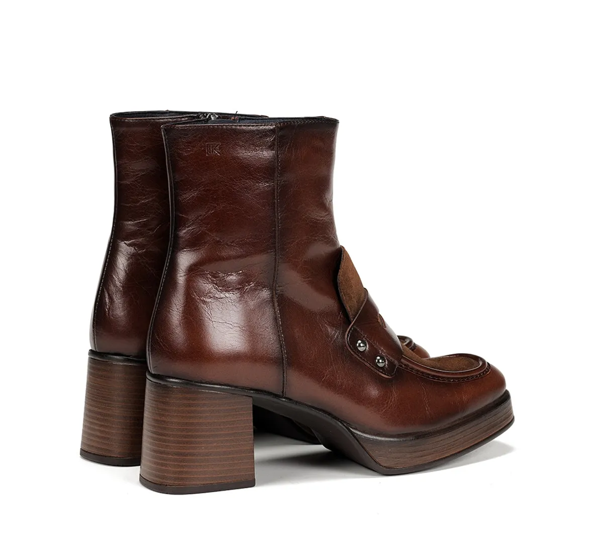 Fluchos Cristel D9158 tronchetti plateau marroni donna