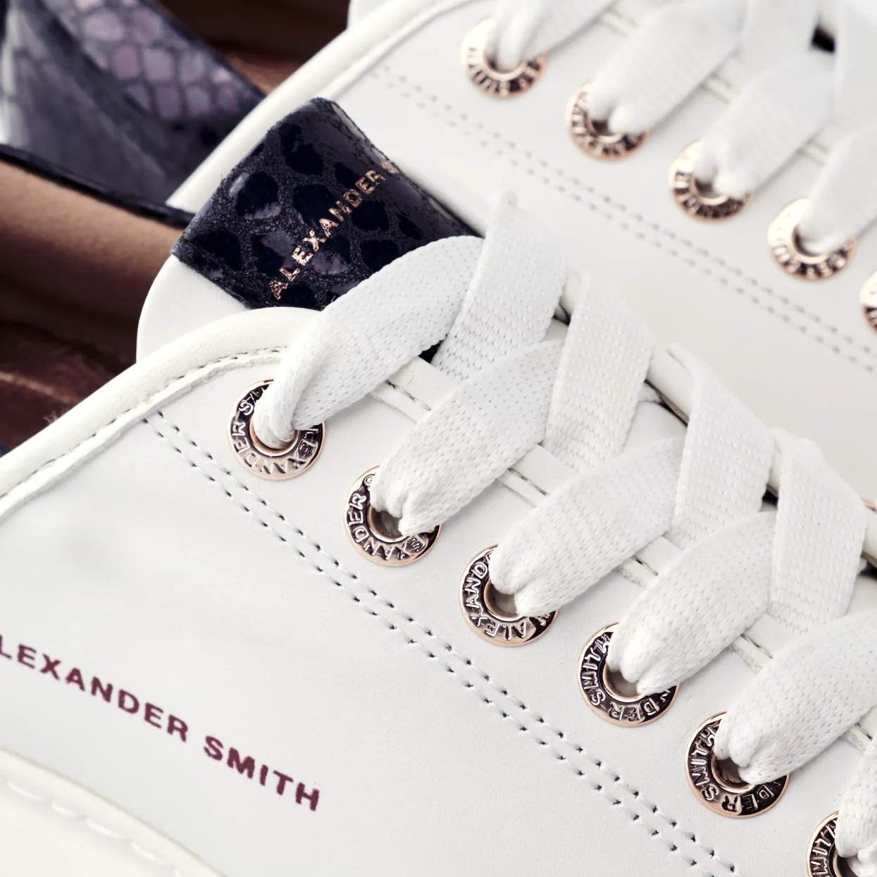 Alexander Smith Wembley White Black sneakers donna pelle pitone