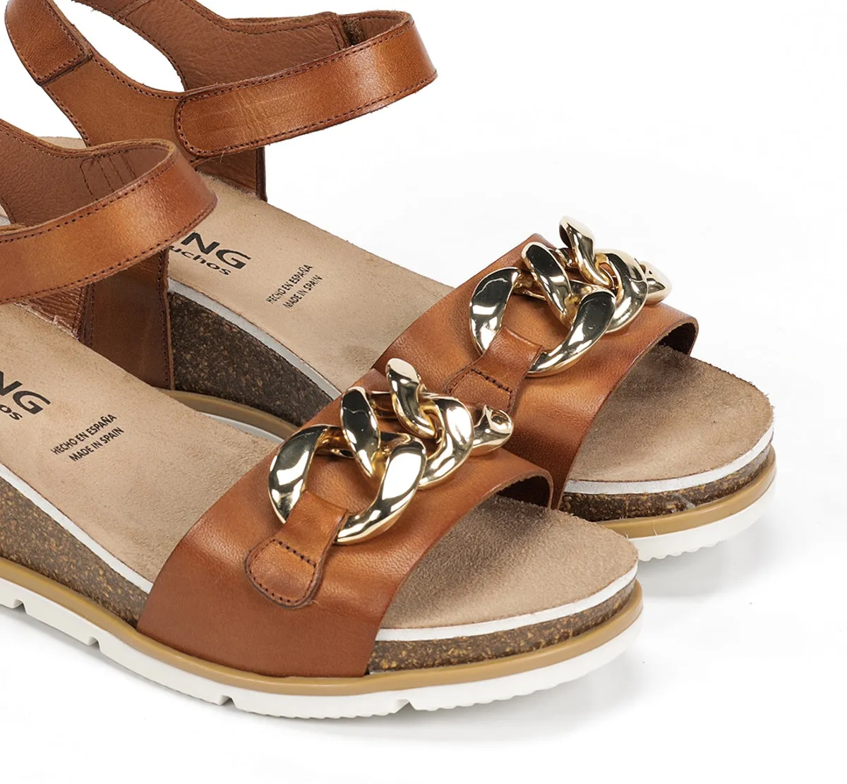 Dorking Gold D9511 sandali marroni donna zeppa leggeri
