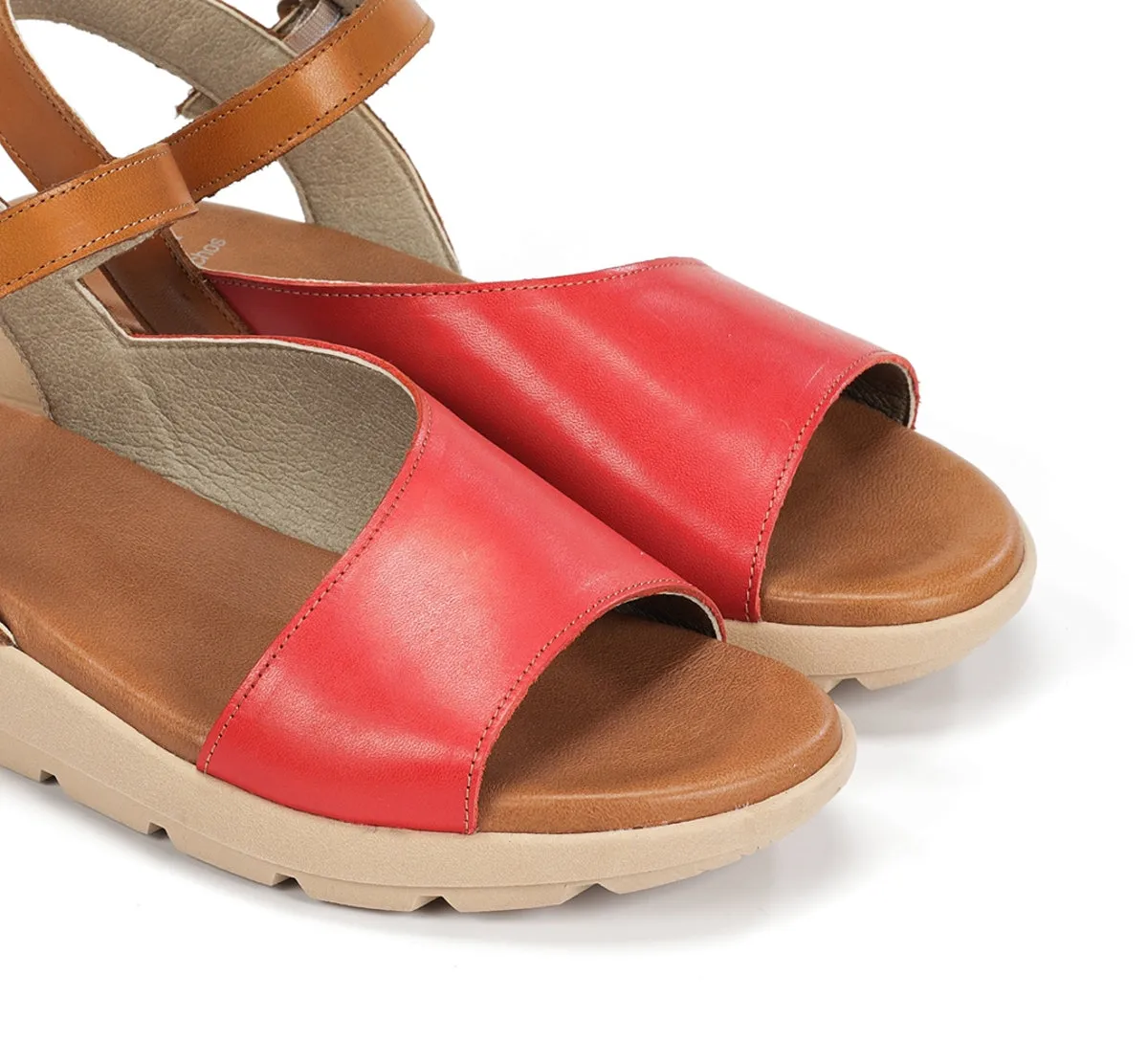Dorking Gandia D9463 sandali donna rosso fibbia