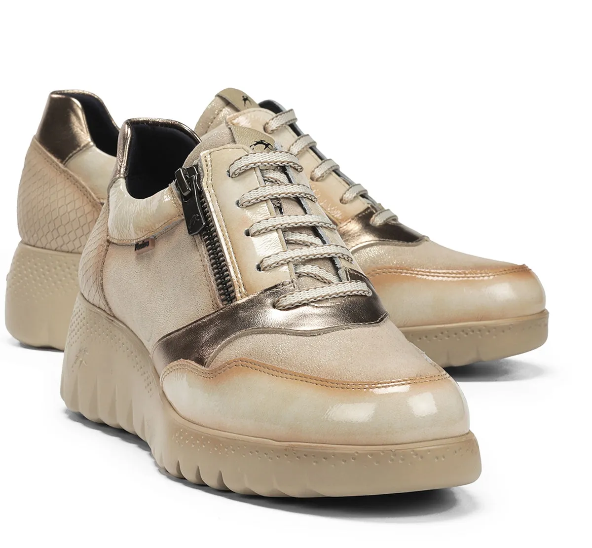 Fluchos Live F2248 sneakers taupe donna con zeppa