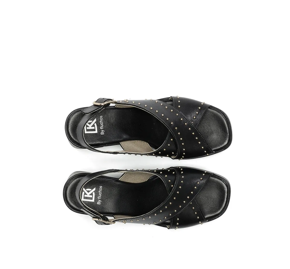Fluchos Diamond D9333 sandali donna neri tacco largo