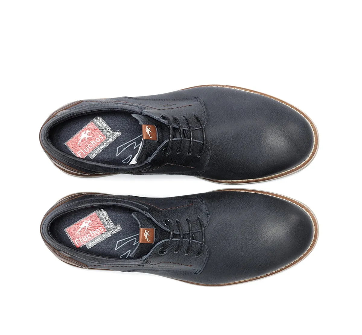 Fluchos Taylor F2091 Scarpe Uomo Blu Cuciture Contrasto