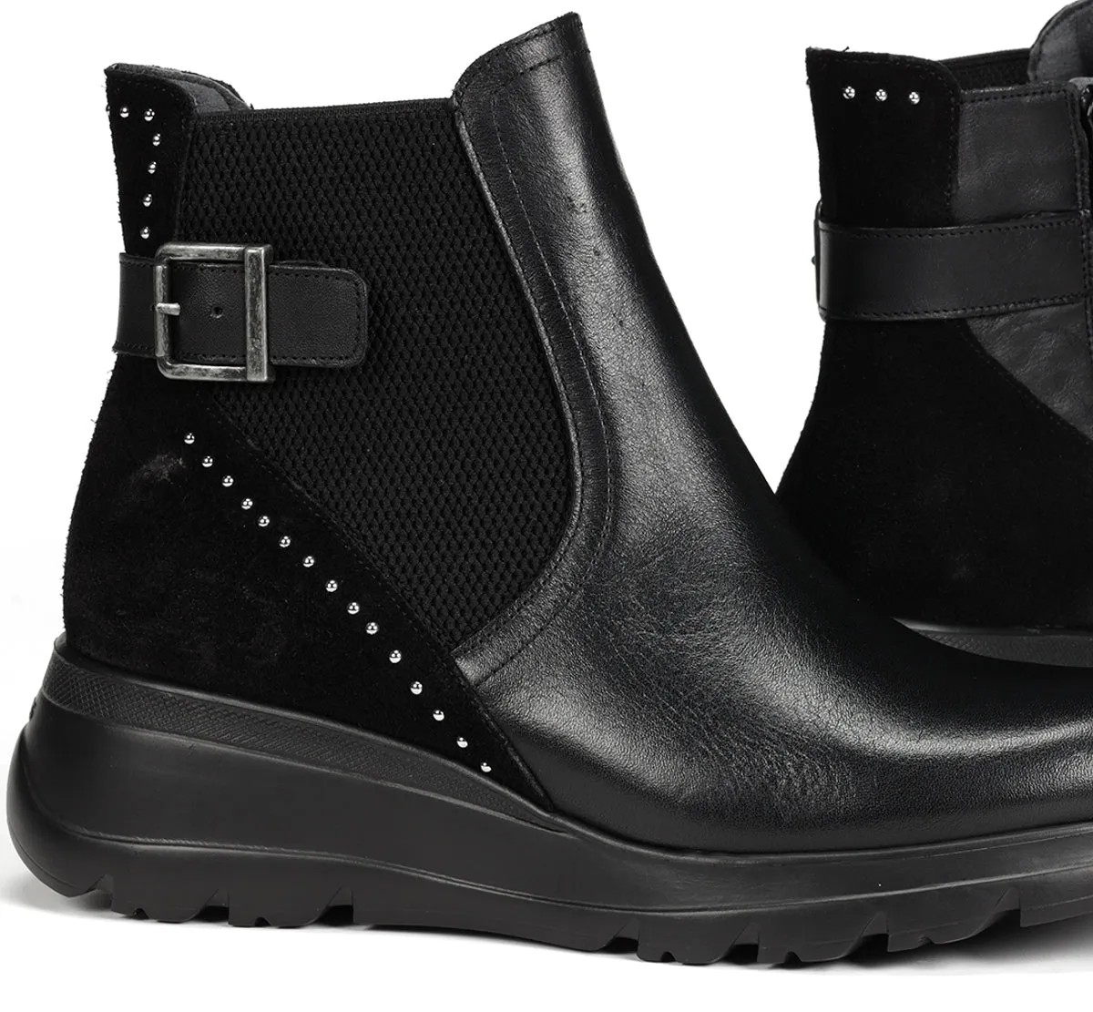 Fluchos Mellea F1529 stivaletto nero con zeppa