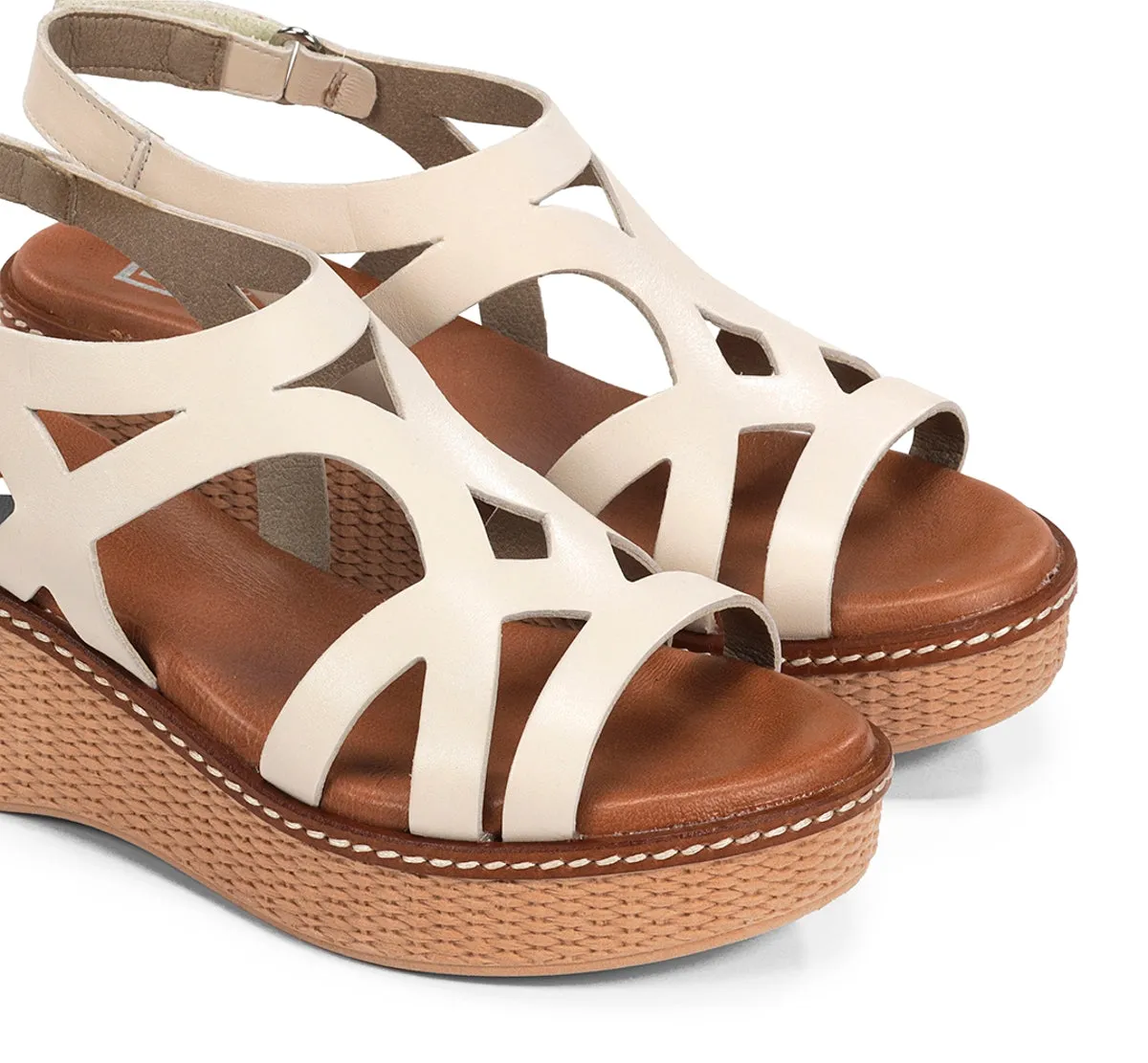 Fluchos Nido D9451 sandalo donna taupe zeppa