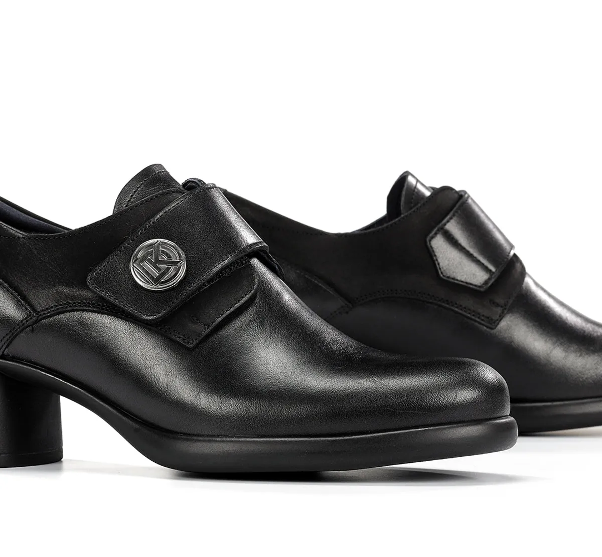 Fluchos Macy D9375 Décolleté Donna Nere Tacco Pelle