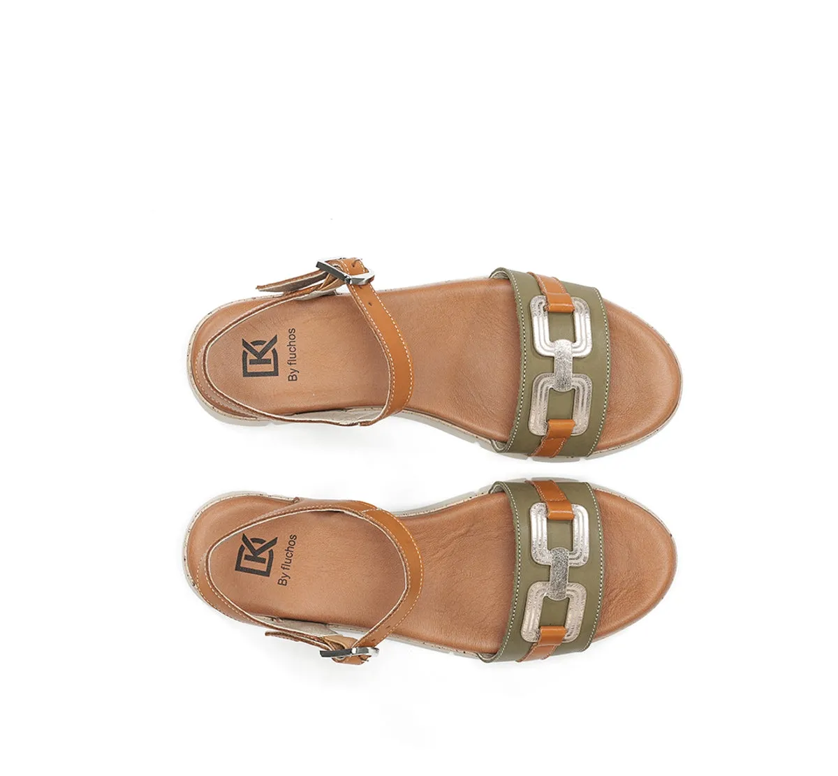 Fluchos Klau D9484 Sandali Donna Verde Suola Leggera