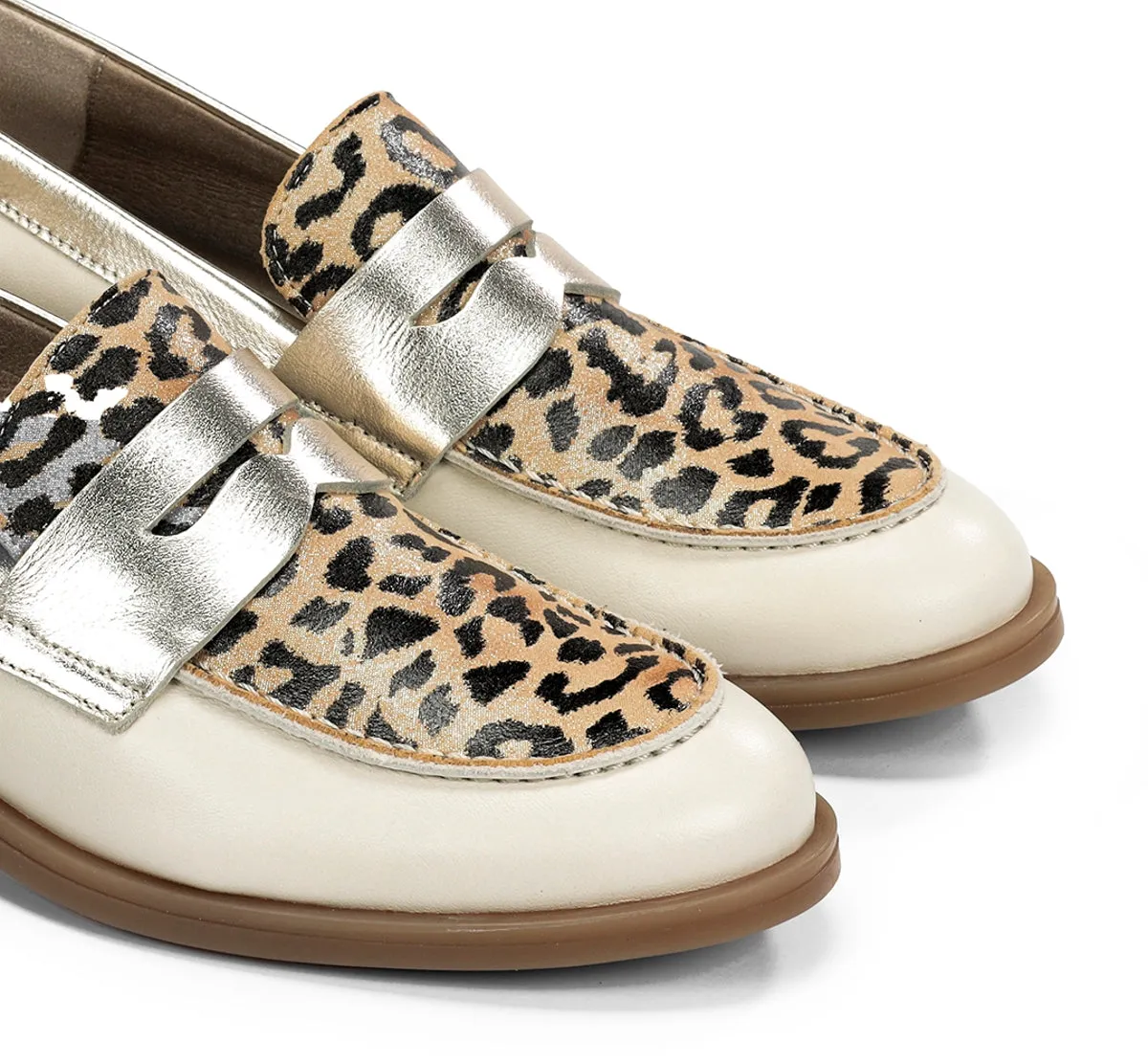 Fluchos Harvard D9455 mocassini donna oro pelle