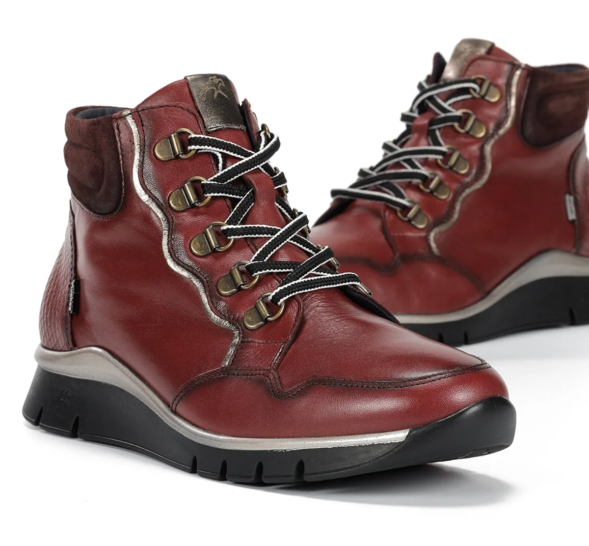 Fluchos Union F2073 stivaletti donna bordeaux pianta larga