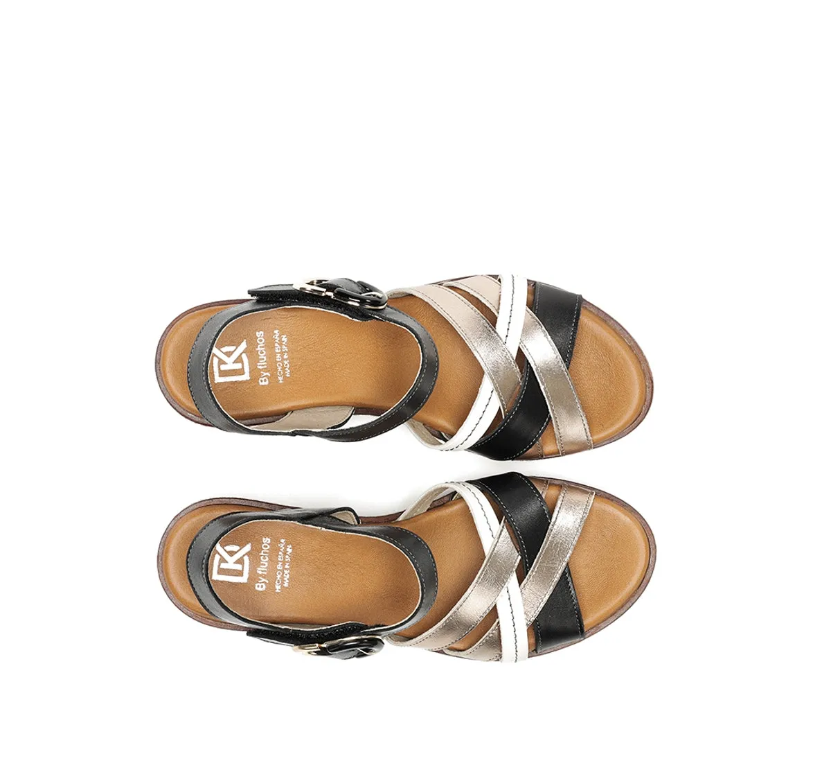 Fluchos Nido D9639 sandali donna neri zeppa