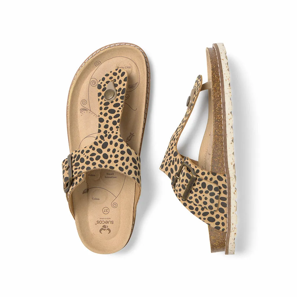 Suecos Viky Jaguar sandali bassi animalier