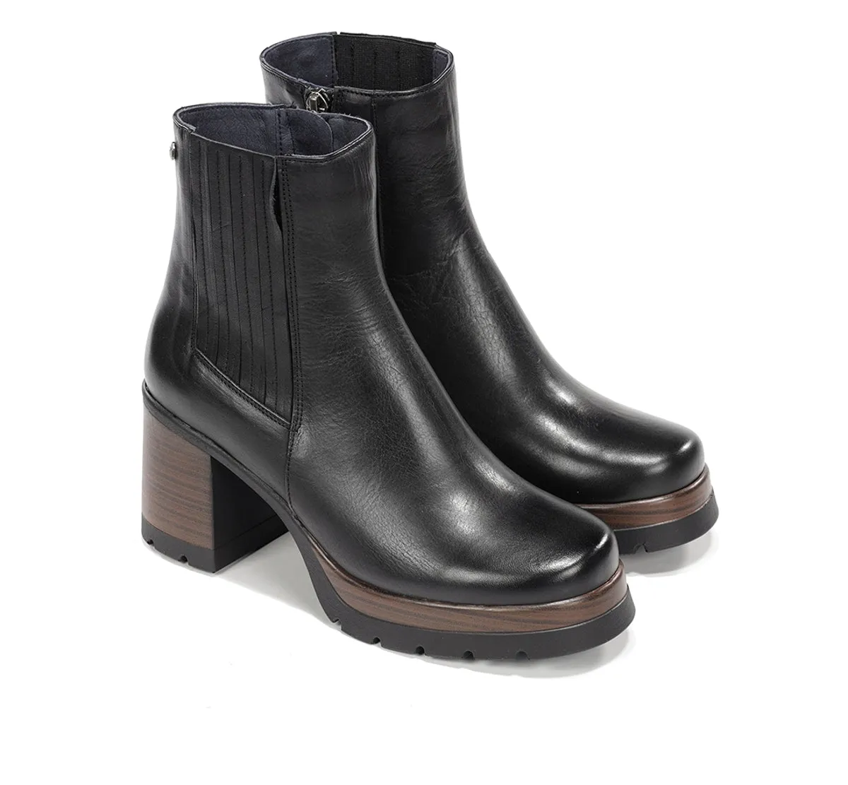 Fluchos Safe D9736 stivaletti neri tacco donna