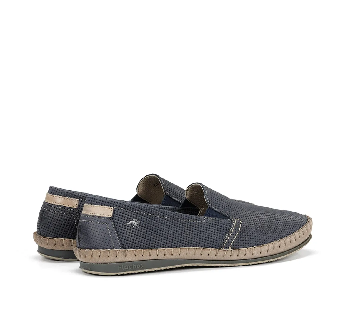 Fluchos Bahamas 8674 Mocassini Uomo Blu Senza Lacci