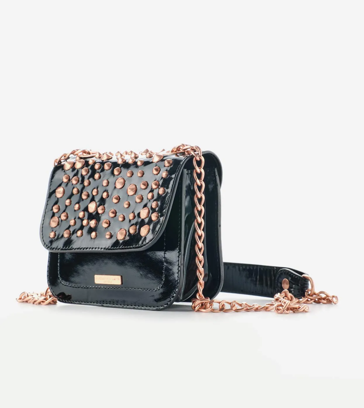 Alexander Smith borsa vernice borchie mini tracolla made in Italy