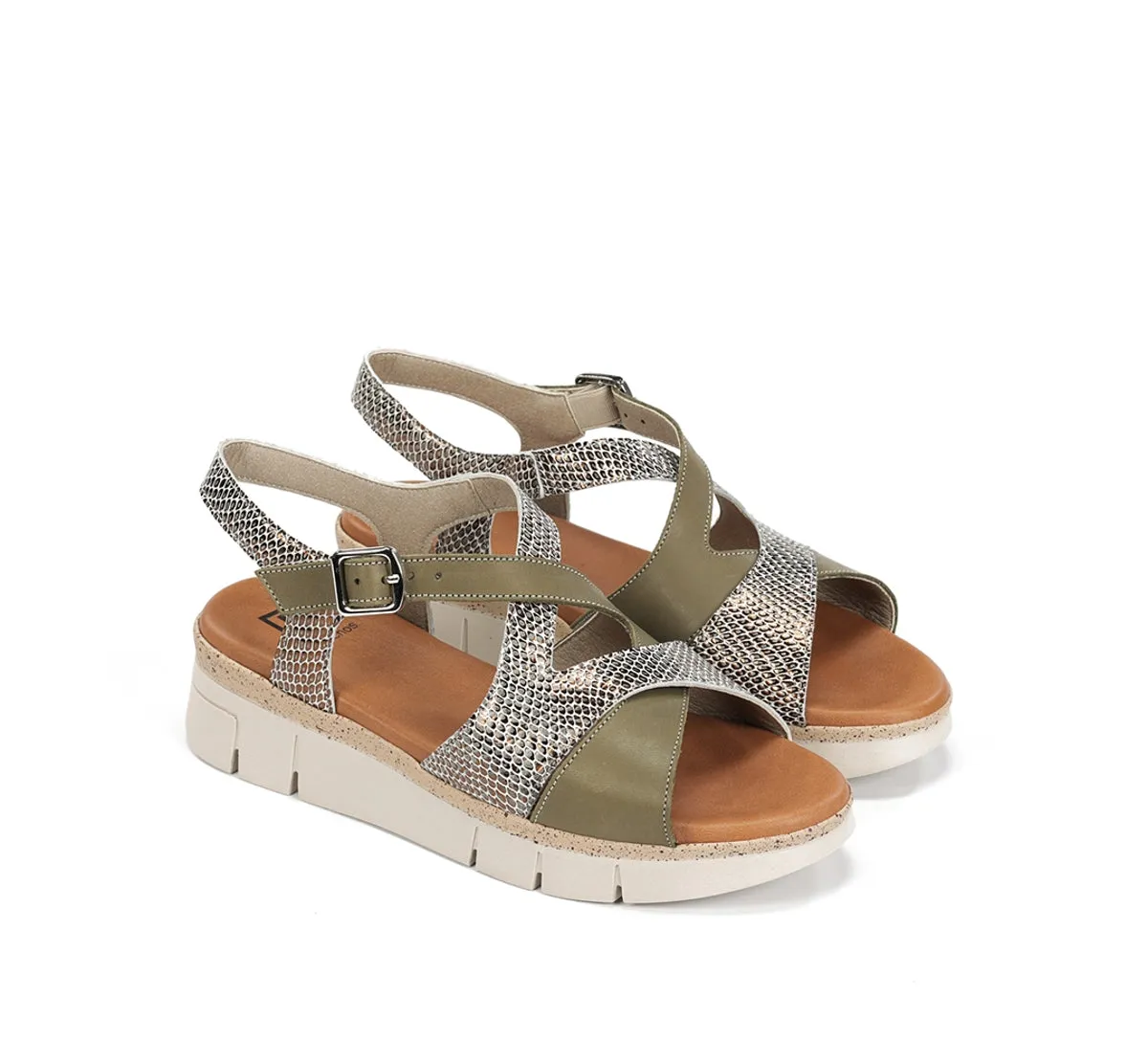 Fluchos Klau D9485 sandali donna verdi leggeri