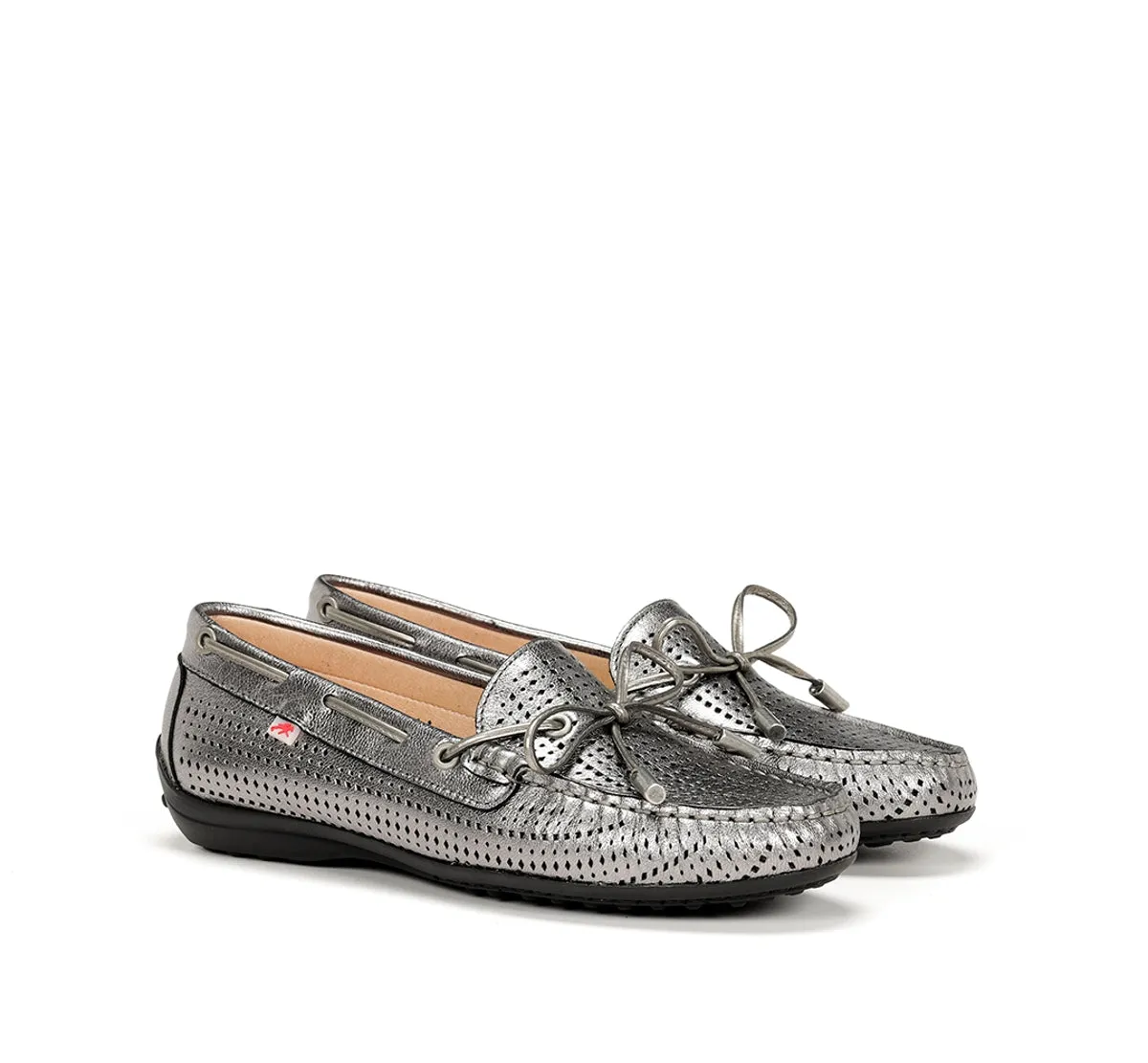 Fluchos Bruni F1428 mocassini donna argento pelle