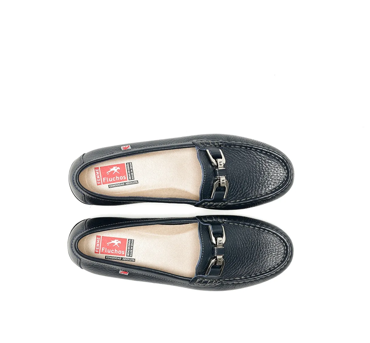 Fluchos Bruni F0804 mocassini donna blu pelle