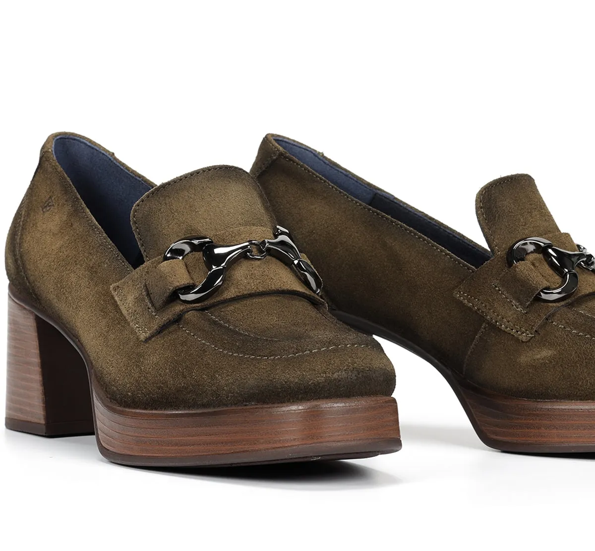 Fluchos Cristel D9155 mocassini donna verdi plateau
