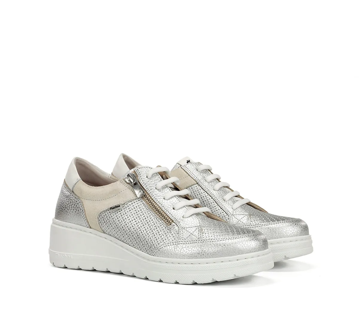 Fluchos Aqua F2173 sneakers argento donna con zeppa