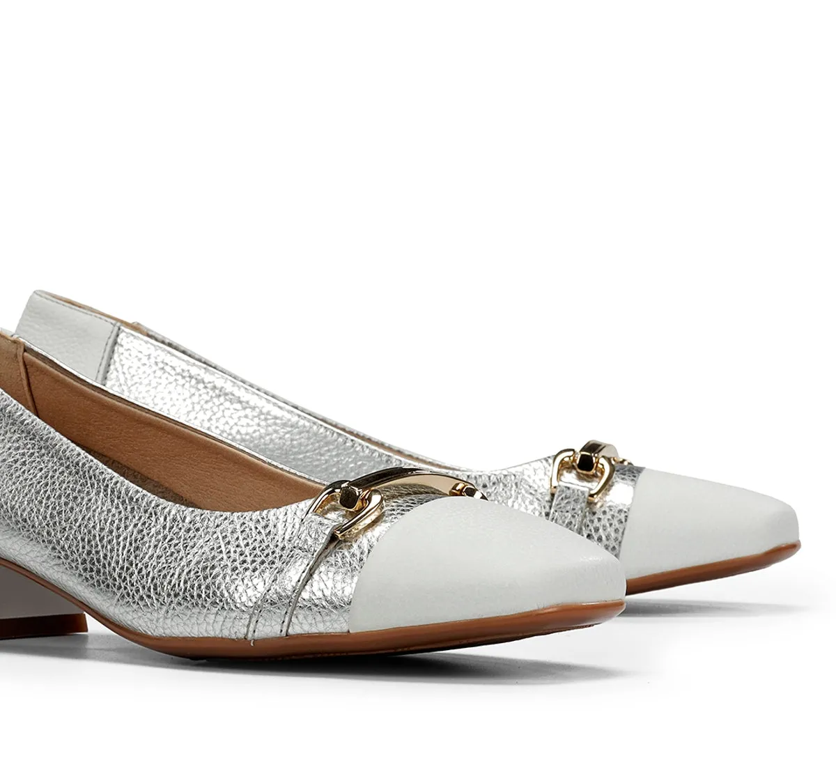 Fluchos Gia D9304 mocassini argento donna tacco