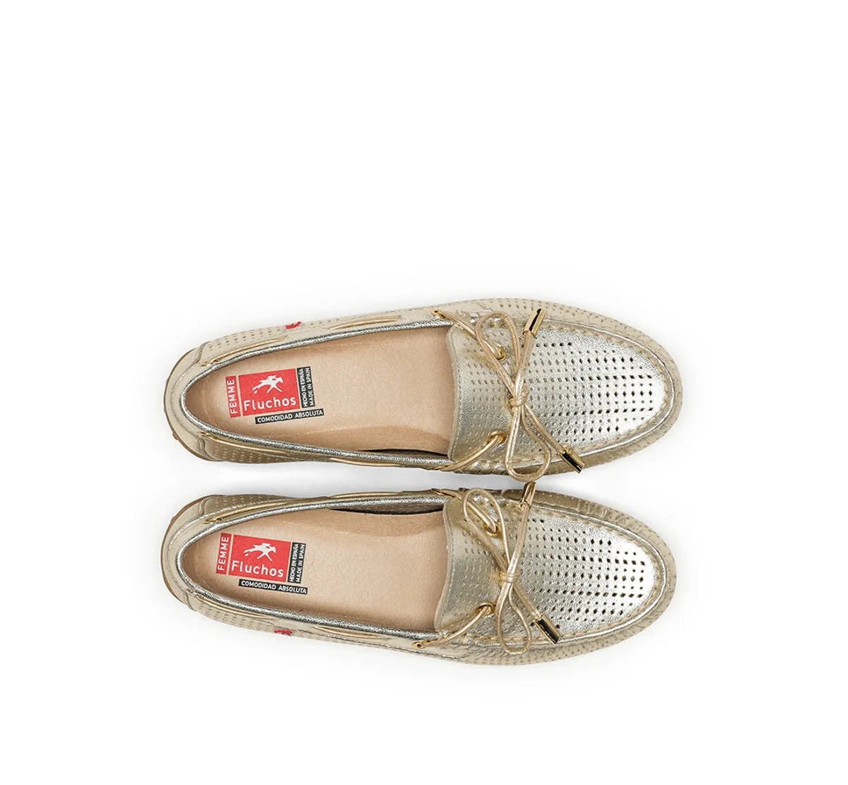 Fluchos Bruni F1428 mocassini donna dorati pelle