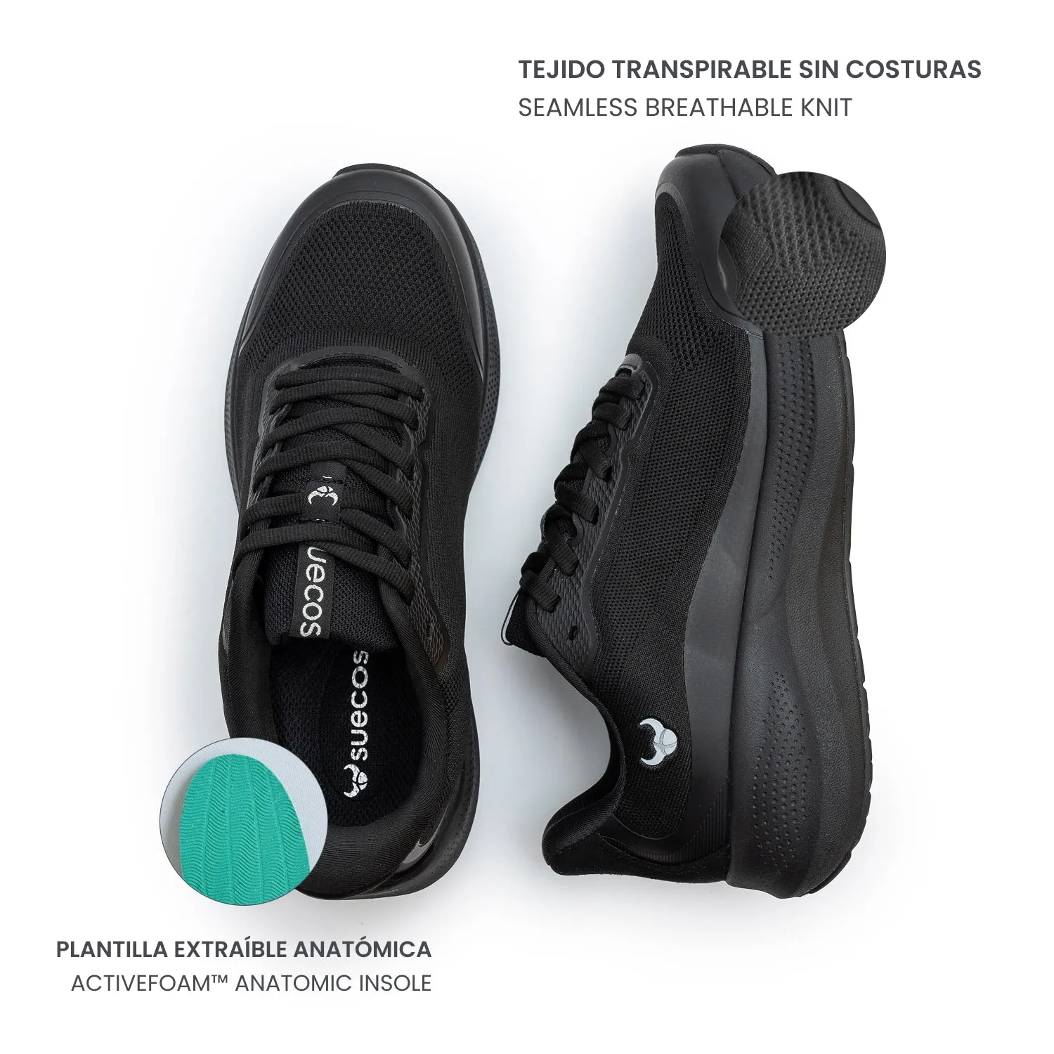 Suecos Aura scarpe lavoro nere traspiranti