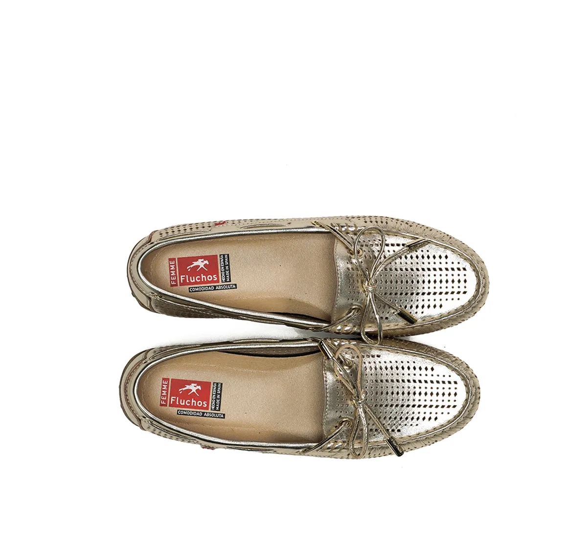 Fluchos Bruni F1428 mocassini donna oro pelle
