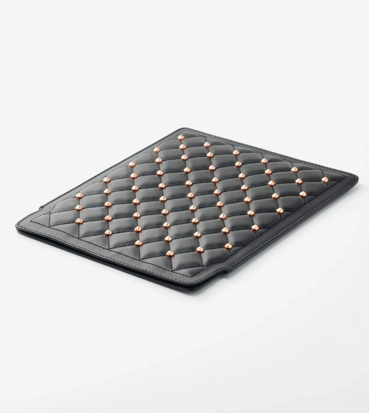 Alexander Smith Borchie custodia tablet iPad nera 19,5x25 pelle