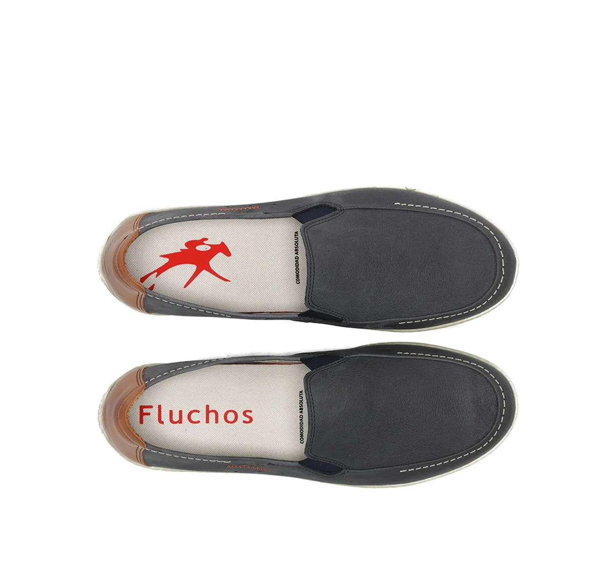 Fluchos Andy F2370 slip on uomo blu tacco quadrato
